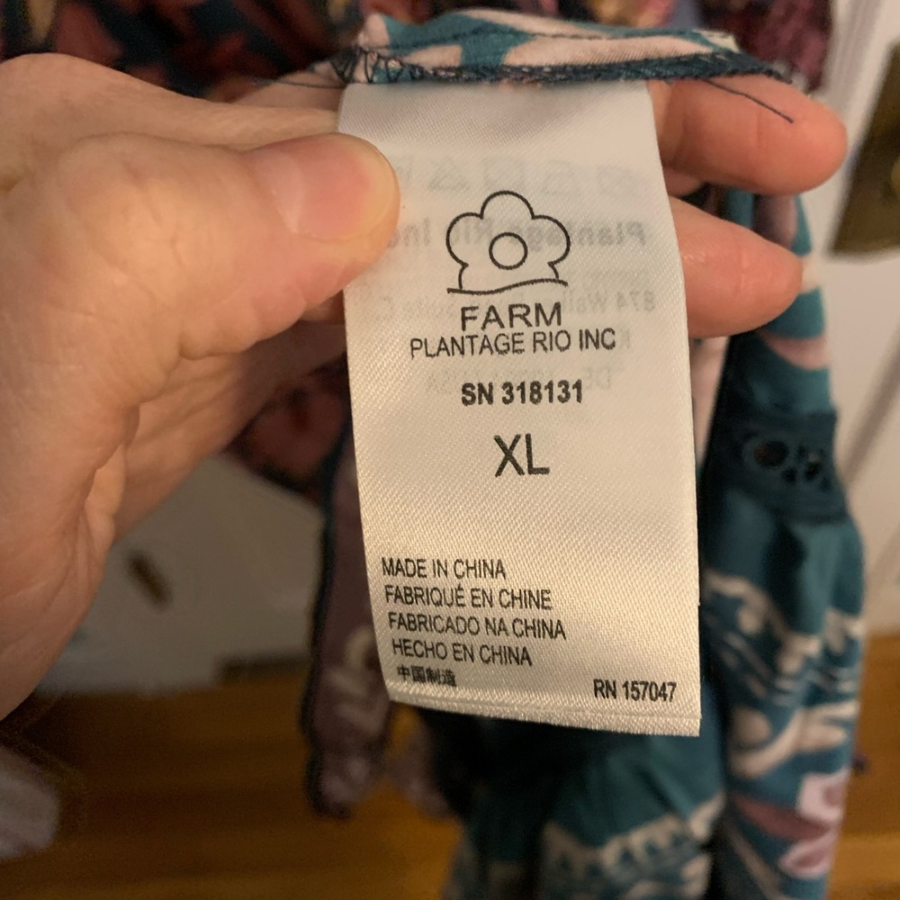 FARM Rio SeaSheel Tapestry Teal Maxi Dress, Women’s Size XL - Picture 11 of 13